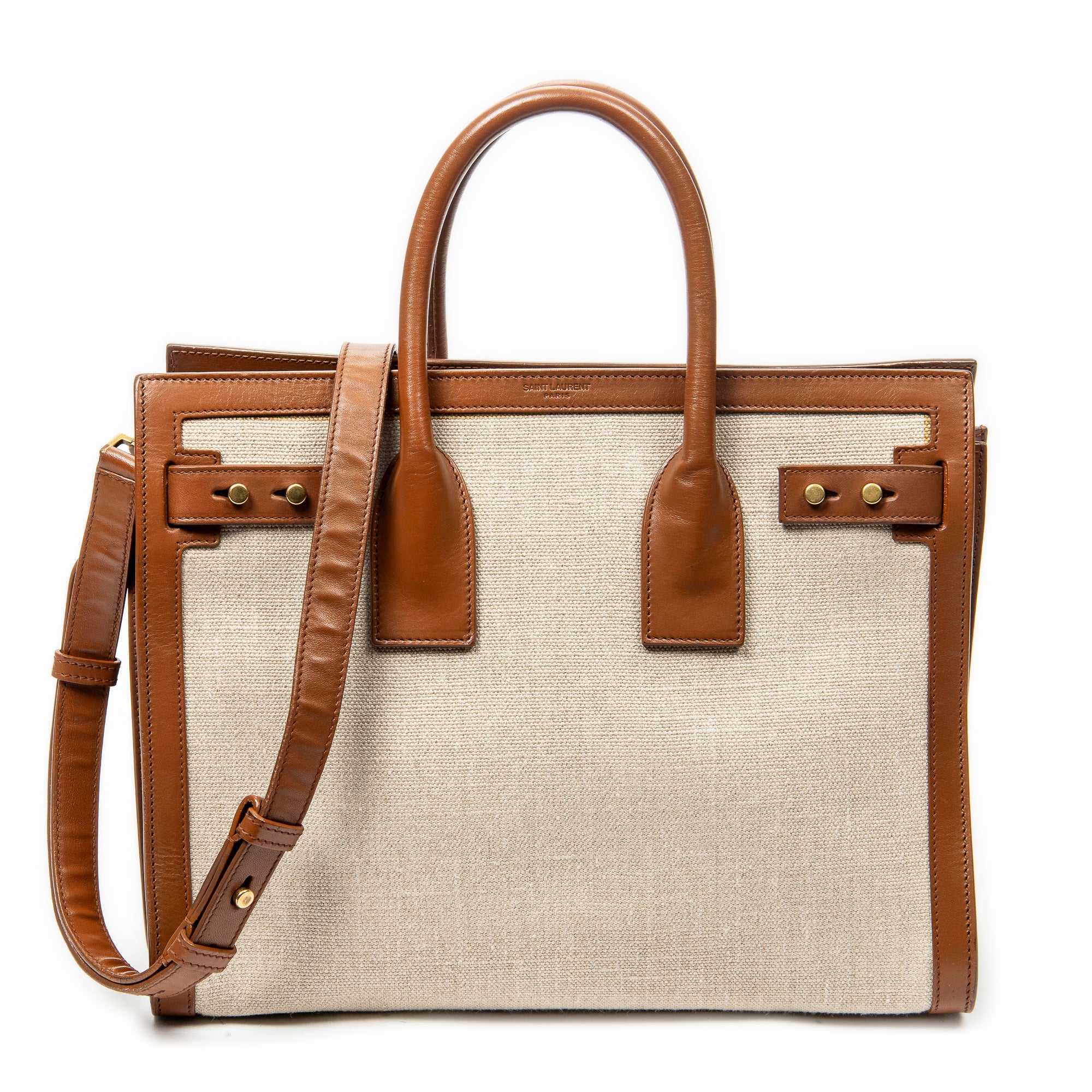 Shoulder Bag Large Sac de Jour Beige Canvas