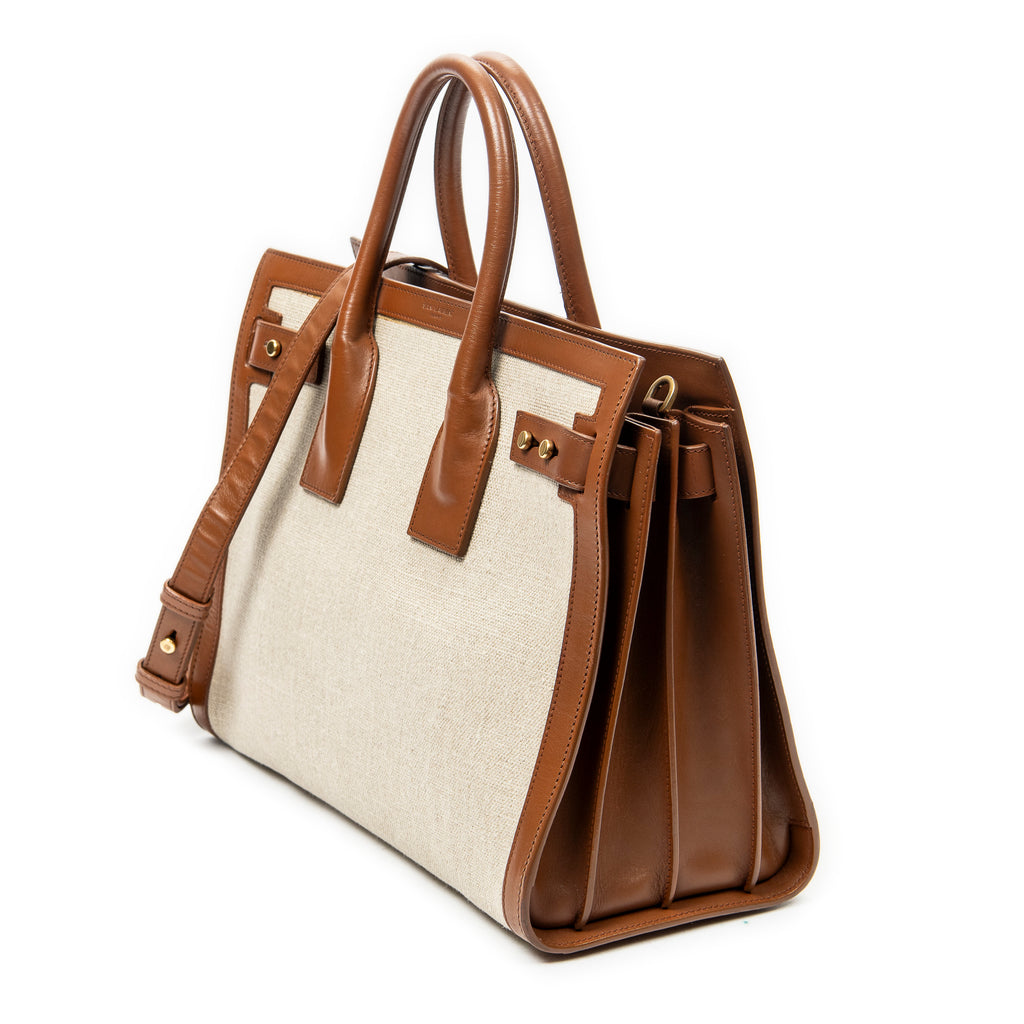 Shoulder Bag Large Sac de Jour Beige Canvas