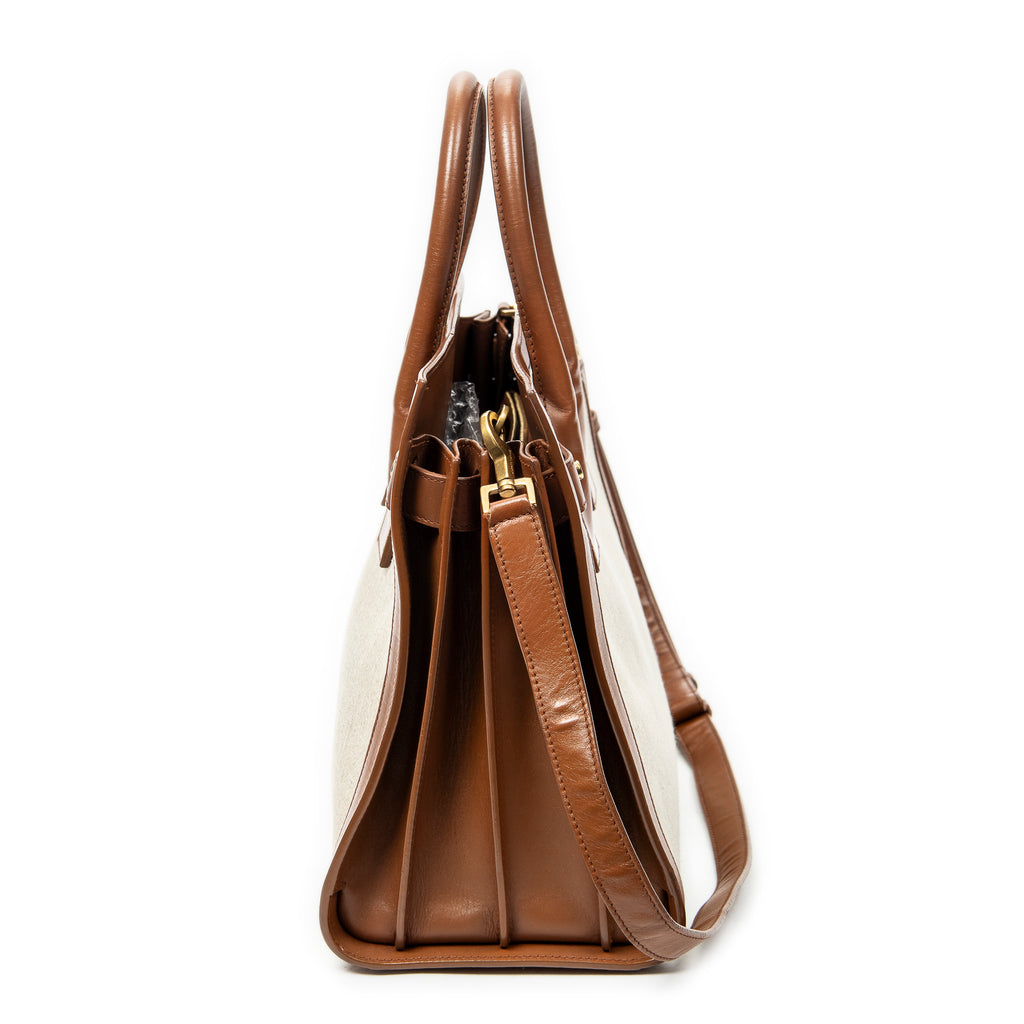 Shoulder Bag Large Sac de Jour Beige Canvas