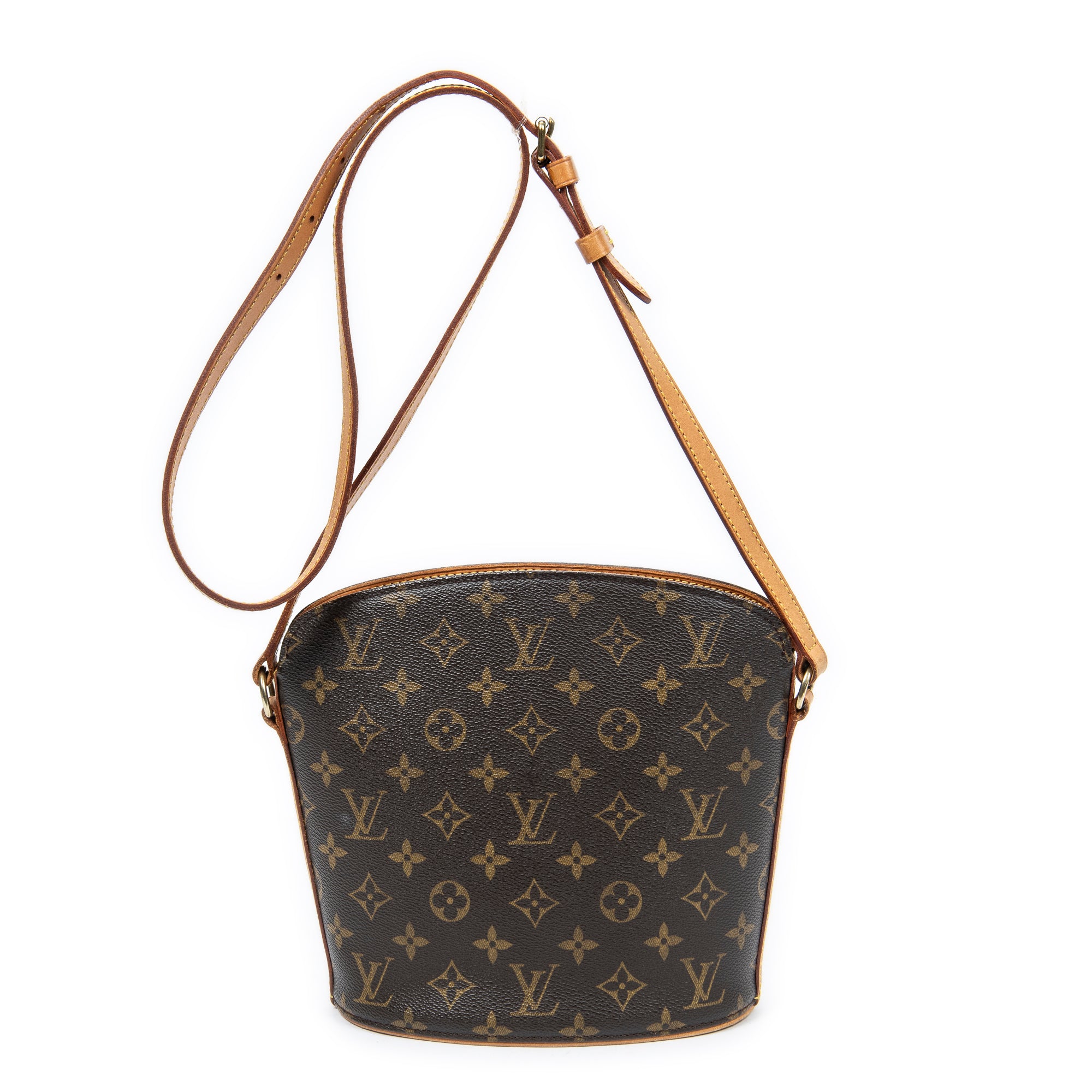 Sac bandoulière Drouot en toile Monogram marron
