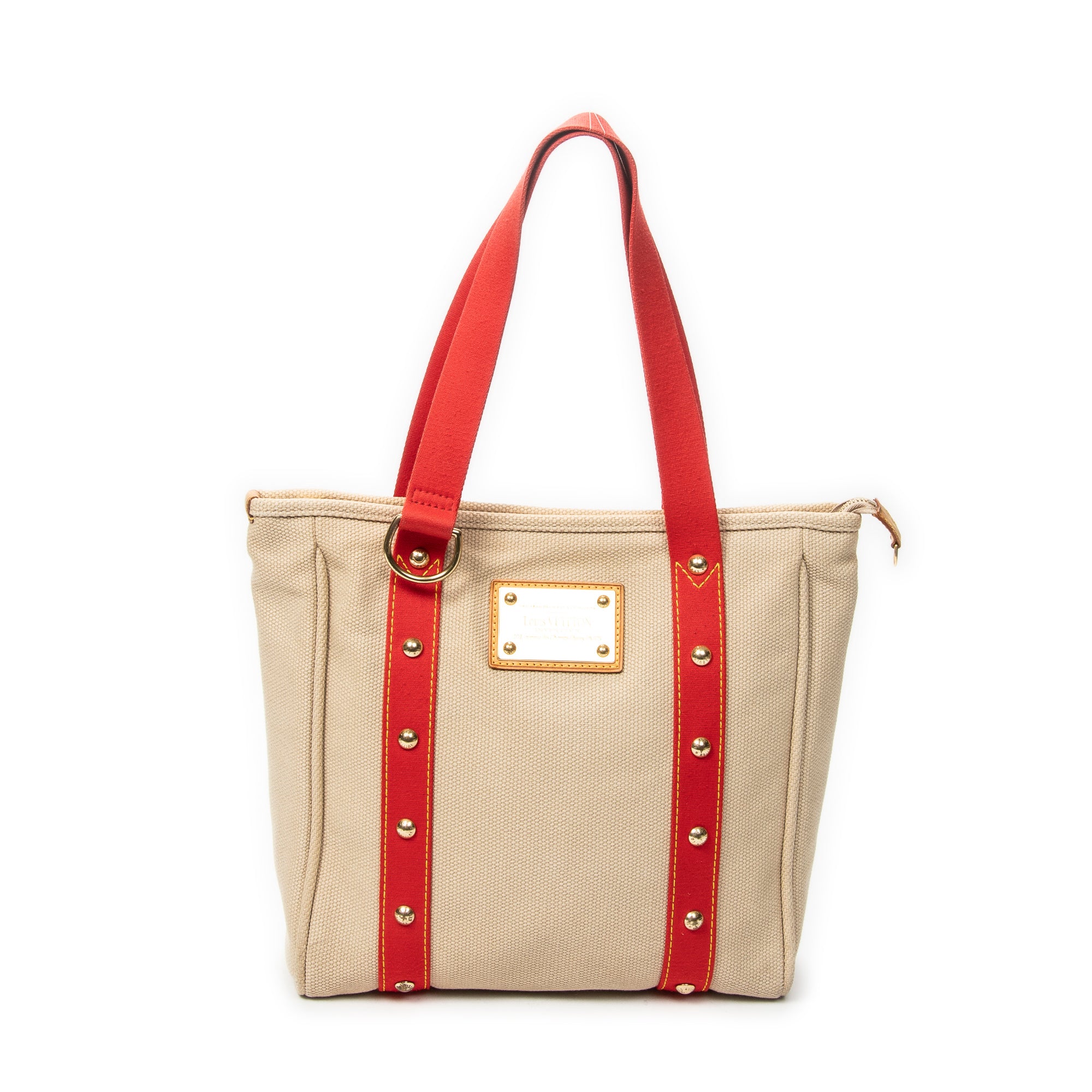 Shoulder Bag Antigua Cabas MM Beige Woven Canvas