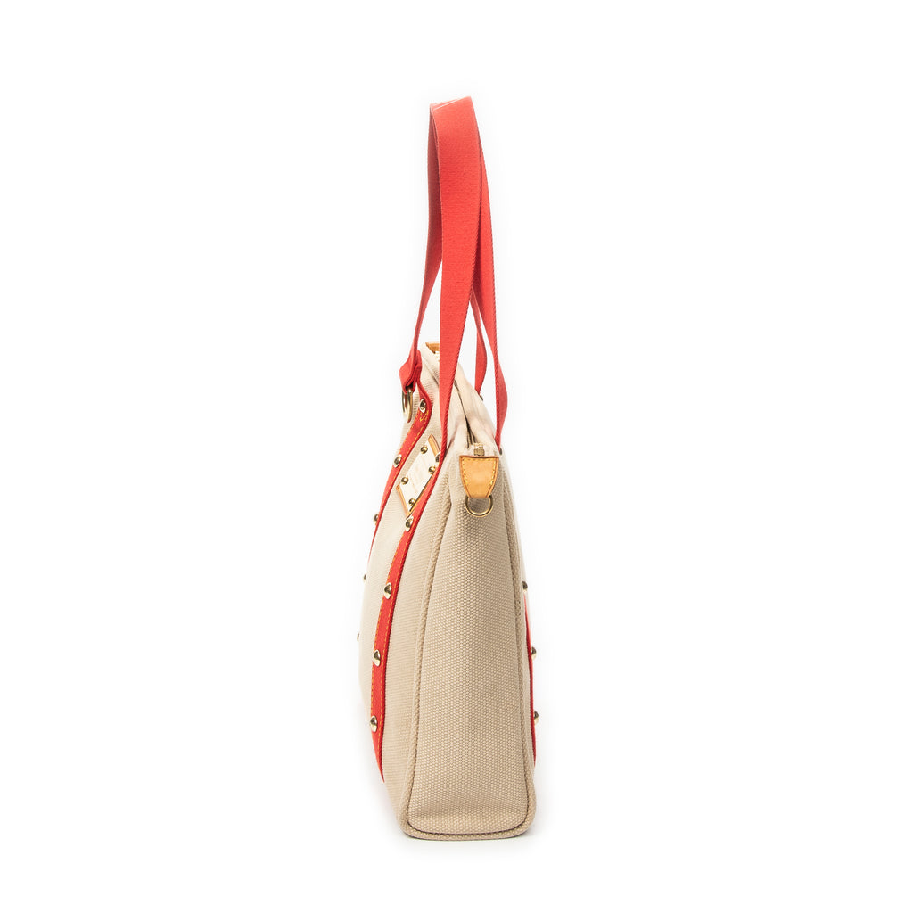Shoulder Bag Antigua Cabas MM Beige Woven Canvas