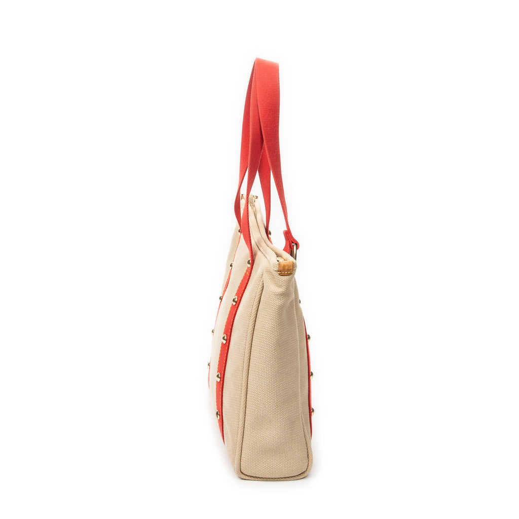 Shoulder Bag Antigua Cabas MM Beige Woven Canvas