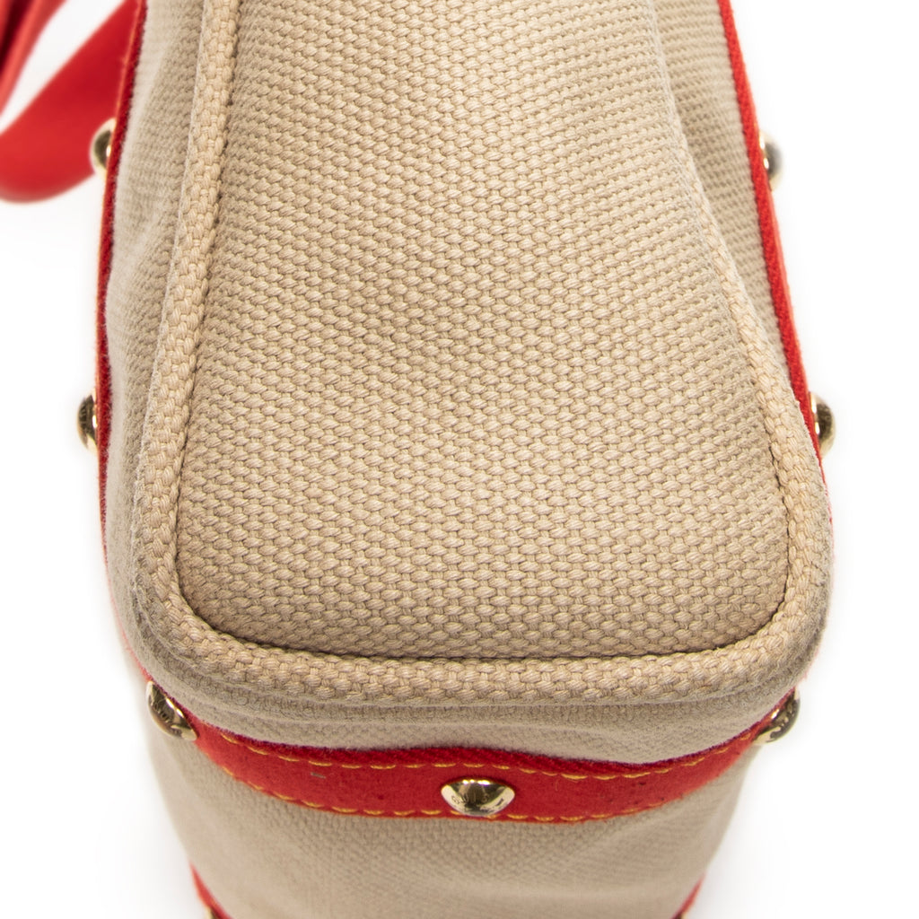 Shoulder Bag Antigua Cabas MM Beige Woven Canvas