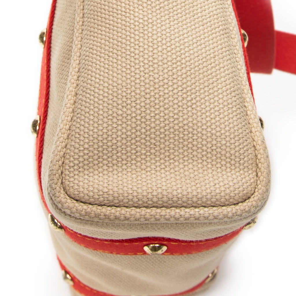Shoulder Bag Antigua Cabas MM Beige Woven Canvas