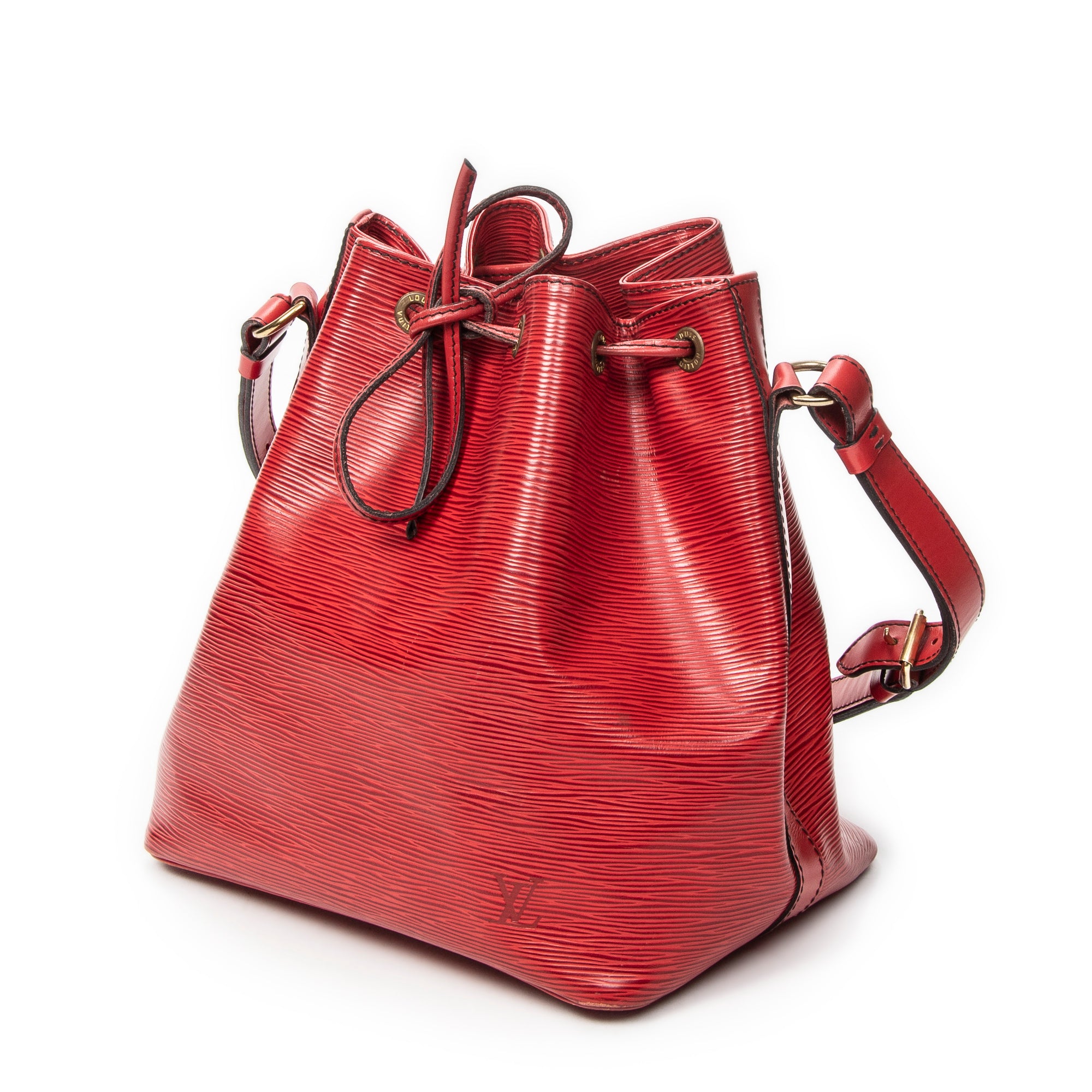 Shoulder Bag Noe Black Stitching PM Red Epi