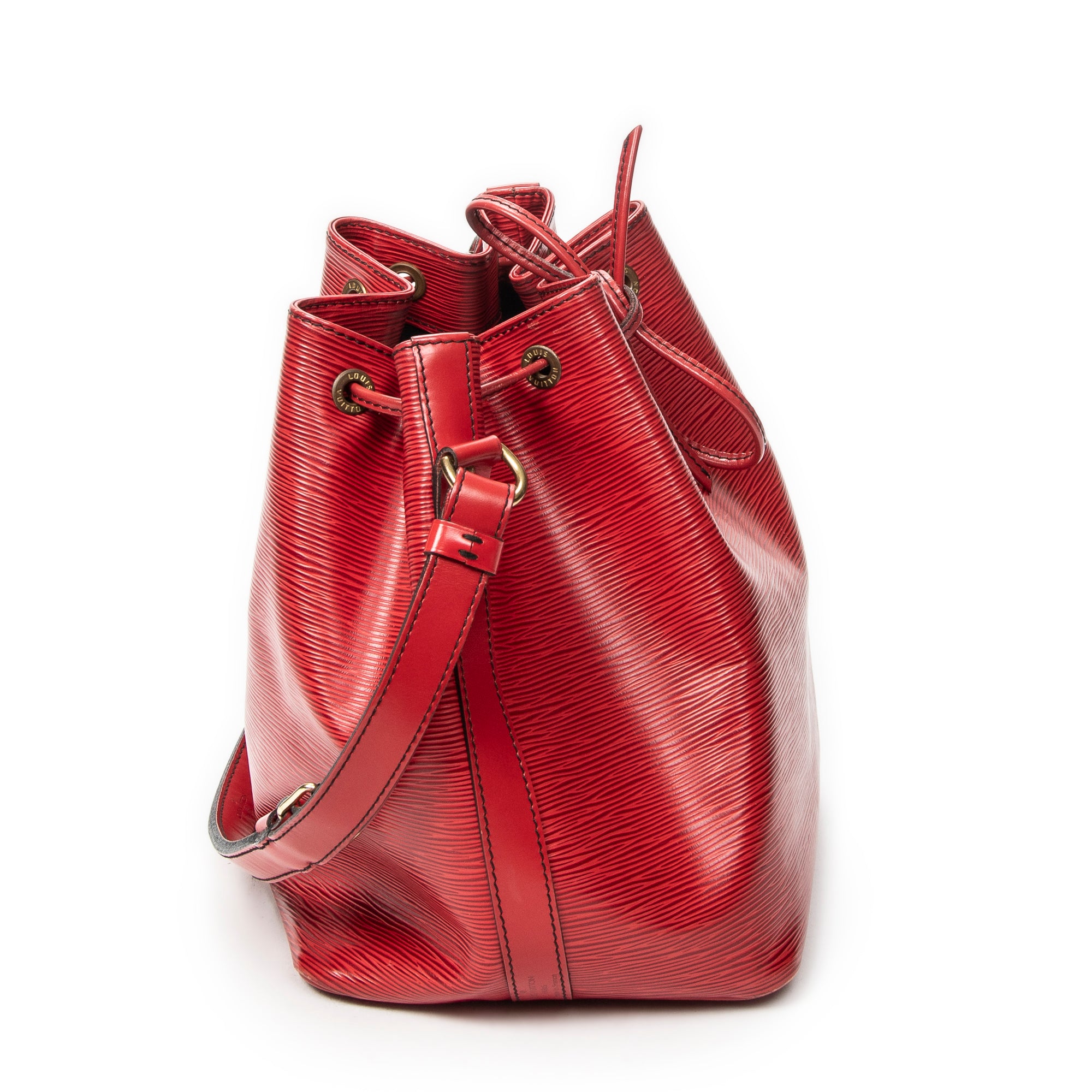 Shoulder Bag Noe Black Stitching PM Red Epi