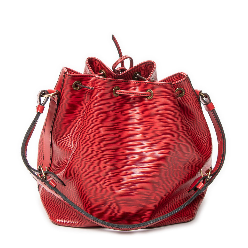 Shoulder Bag Noe Black Stitching PM Red Epi