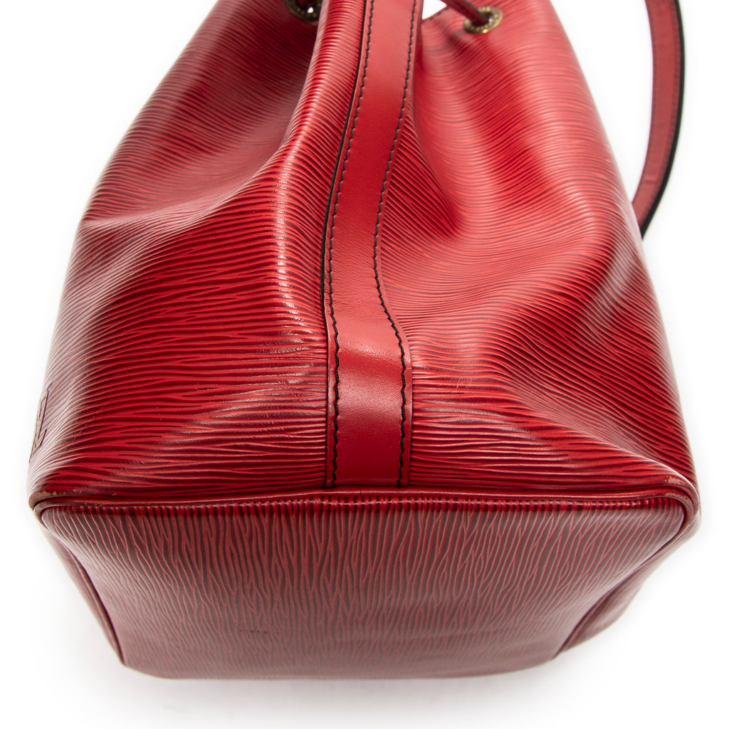 Shoulder Bag Noe Black Stitching PM Red Epi