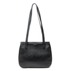 Shoulder Bag Vintage Double Side Tote Black Grained Calfskin Leather