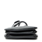 Shoulder Bag Vintage Double Side Tote Black Grained Calfskin Leather