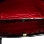 Shoulder Bag Vintage Double Side Tote Black Grained Calfskin Leather