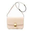 Shoulder Bag Medium Classic Box Crossbody Beige Goatskin Leather