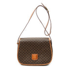Shoulder Bag Vintage Flap Crossbody Brown Macadam Coated Canvas