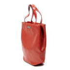 Handbag Vintage Open Tote Red Grained Leather