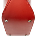 Handbag Vintage Open Tote Red Grained Leather