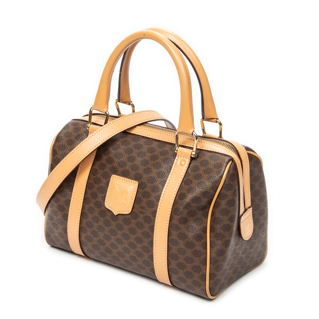 Shoulder Bag Mini Boston Brown Macadam Coated Canvas