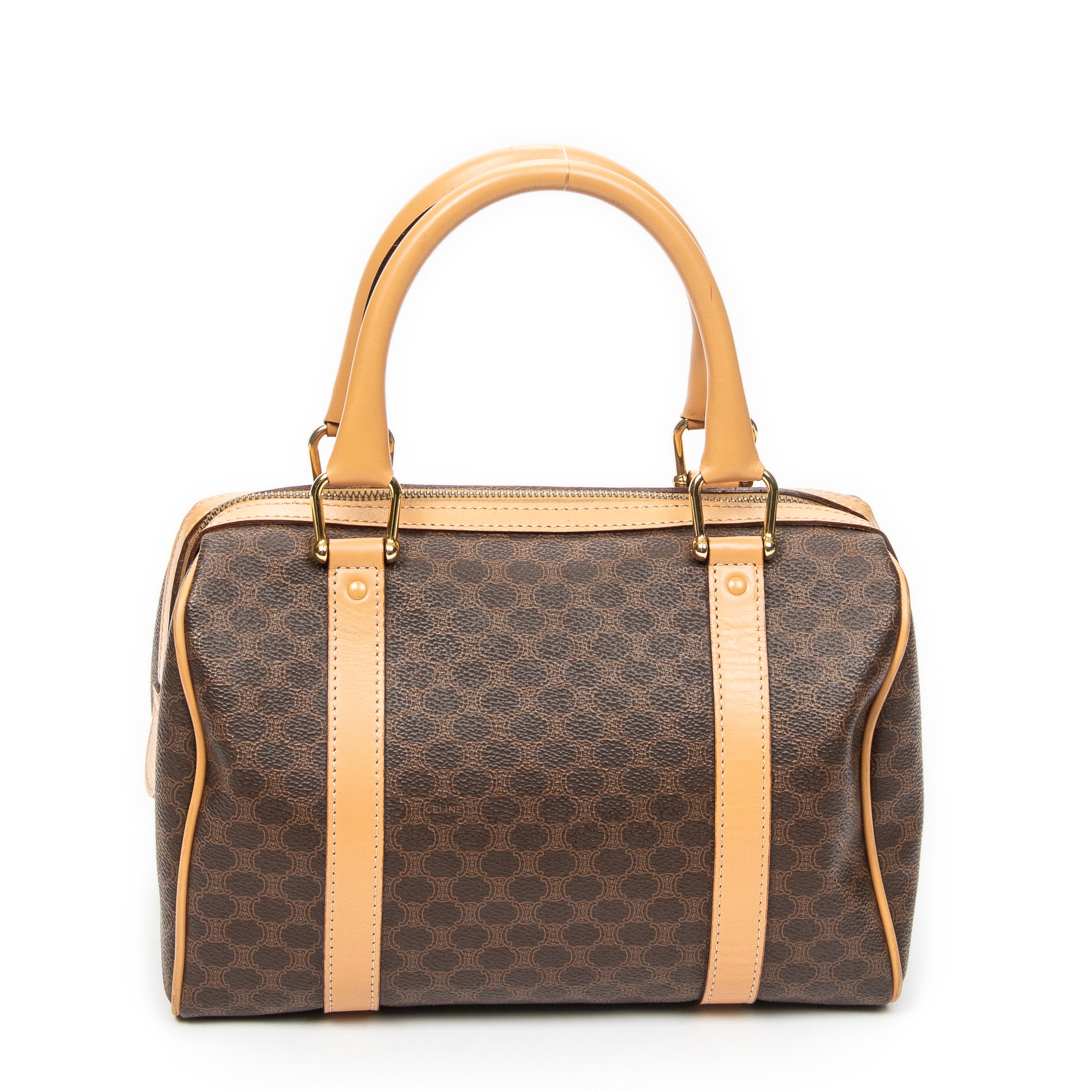 Shoulder Bag Mini Boston Brown Macadam Coated Canvas