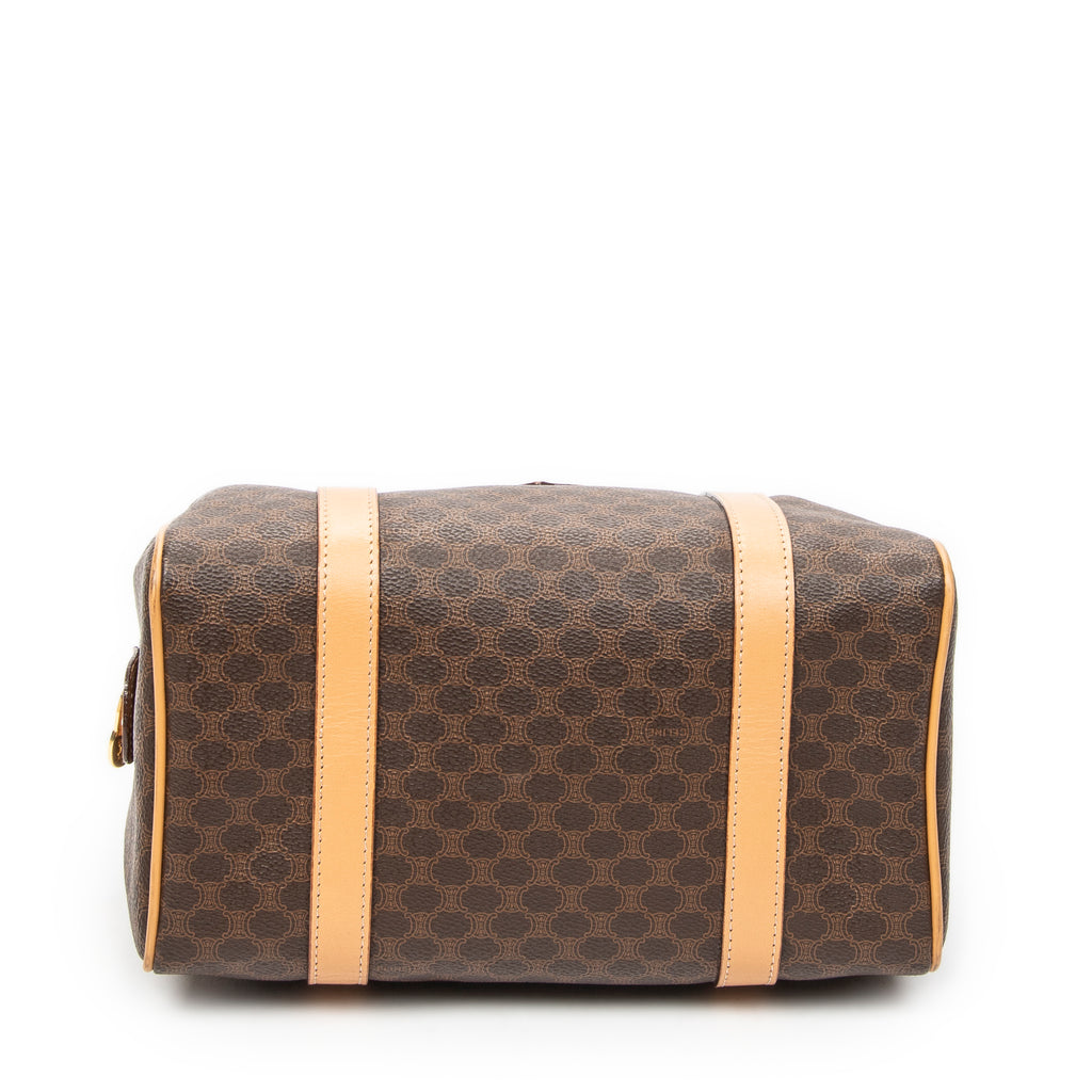 Shoulder Bag Mini Boston Brown Macadam Coated Canvas