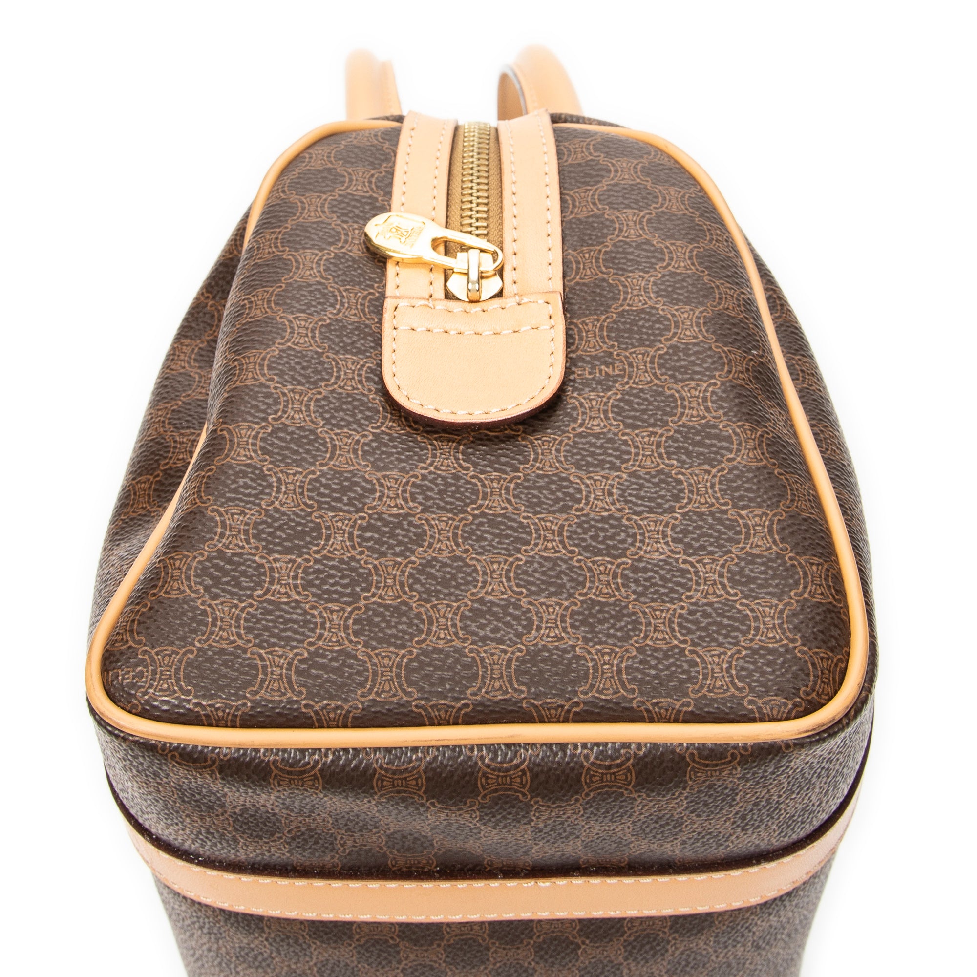 Shoulder Bag Mini Boston Brown Macadam Coated Canvas