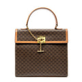 Handbag Vintage Top Handle Flap Brown Macadam Coated Canvas