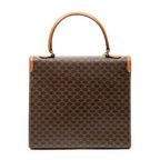 Handbag Vintage Top Handle Flap Brown Macadam Coated Canvas