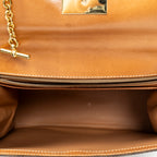 Handbag Vintage Top Handle Flap Brown Macadam Coated Canvas