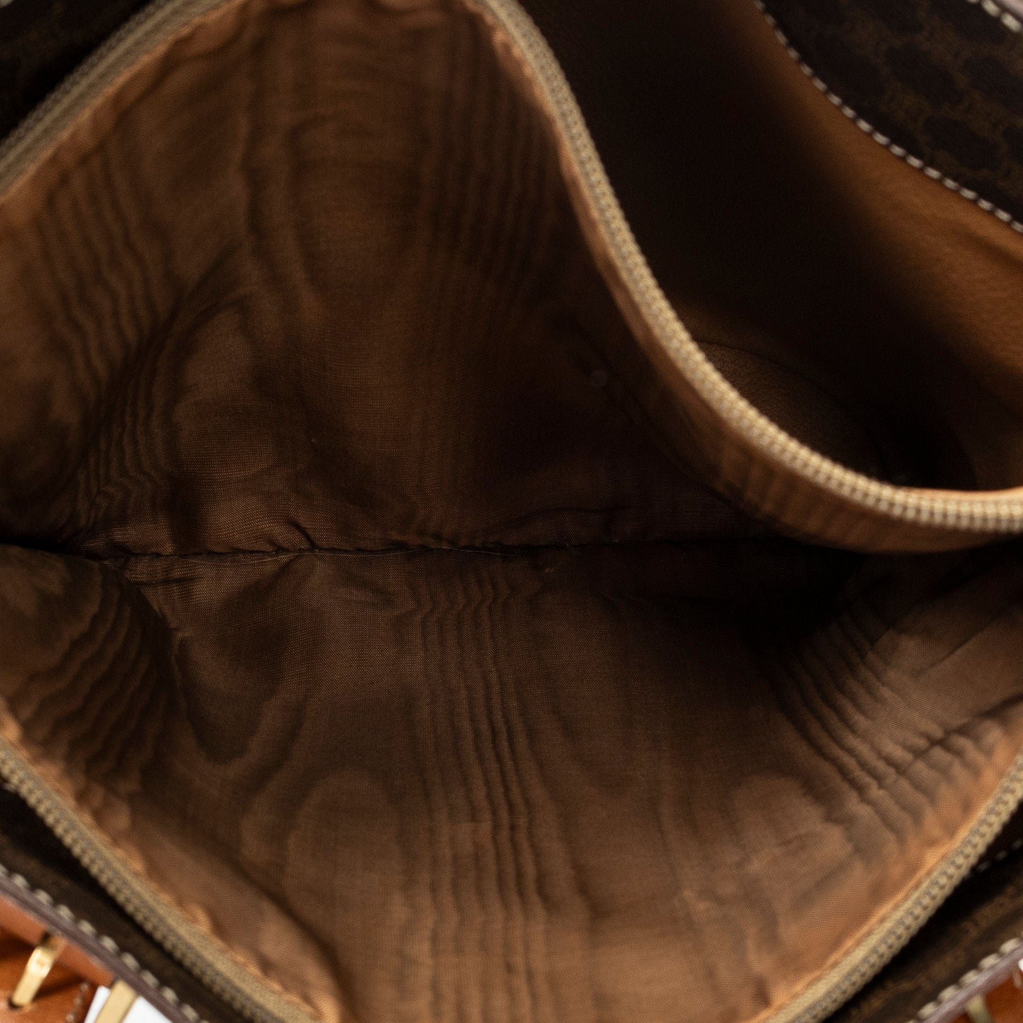 Shoulder Bag Vintage Bucket Tote Brown Macadam Coated Canvas