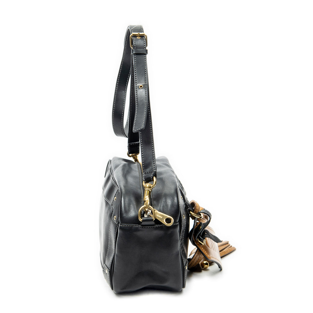 Shoulder Bag Eden Camera Crossbody Black Calfskin Leather