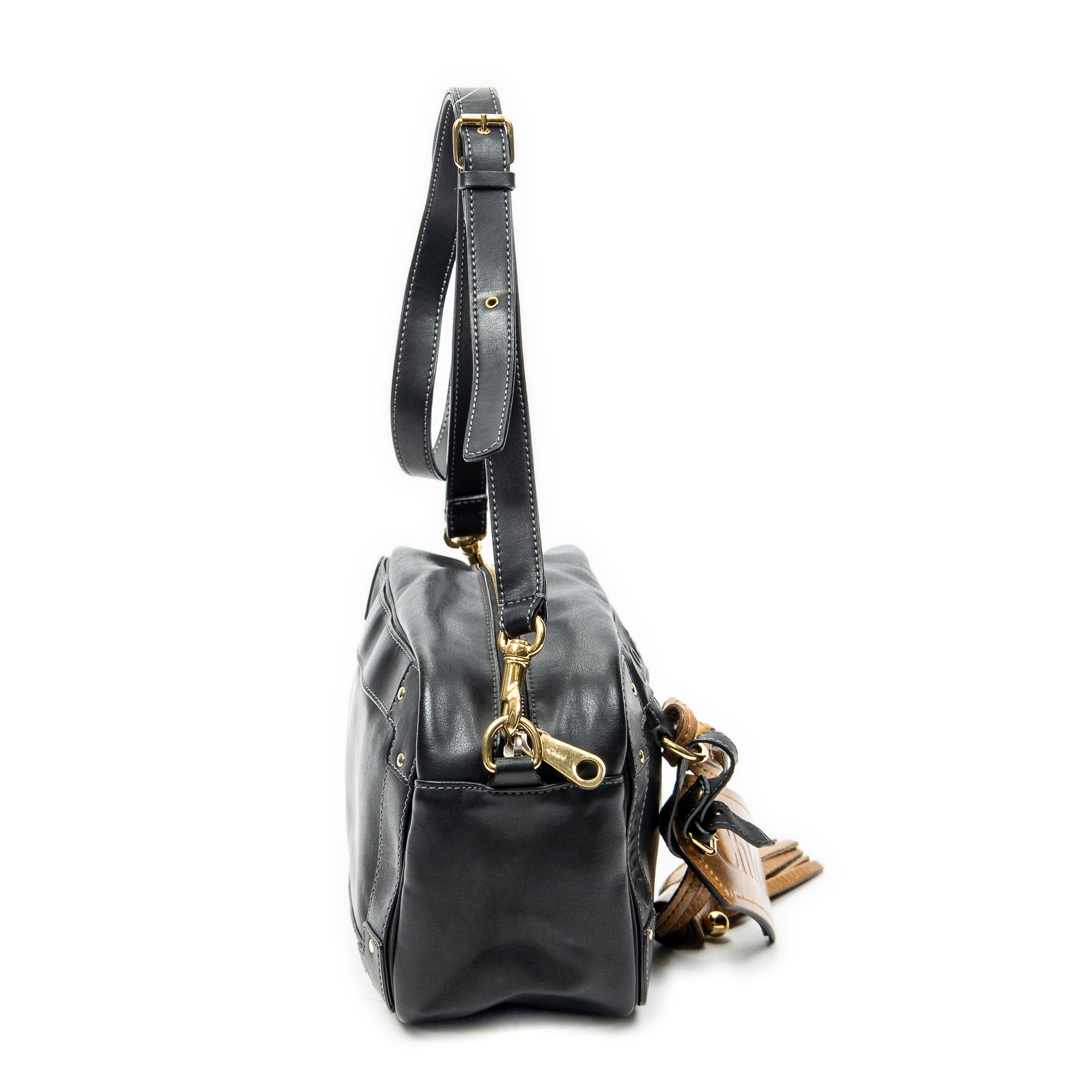 Shoulder Bag Eden Camera Crossbody Black Calfskin Leather