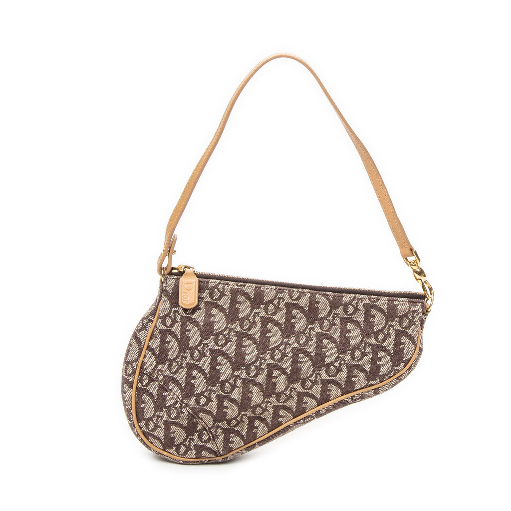 Shoulder Bag Mini Saddle Pochette Brown Diorissimo Canvas