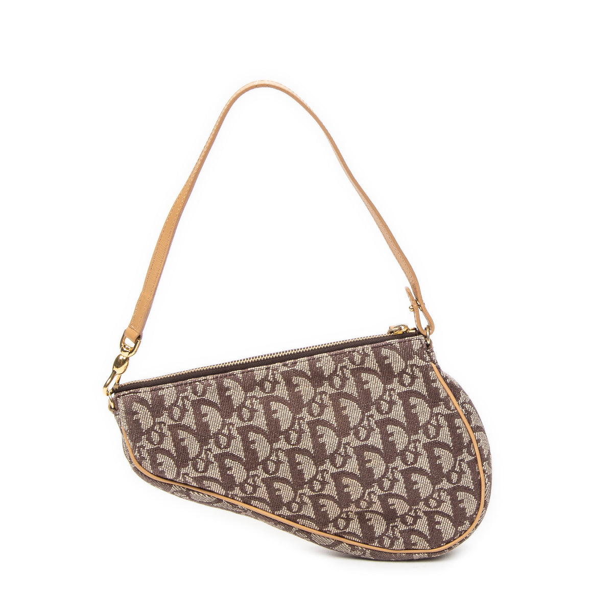 Shoulder Bag Mini Saddle Pochette Brown Diorissimo Canvas