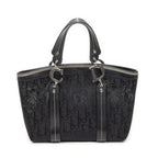 Handbag Vintage Embroidered Trotter Tote Black Embroidered Diorissimo Canvas