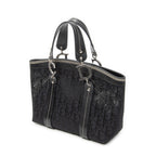 Handbag Vintage Embroidered Trotter Tote Black Embroidered Diorissimo Canvas