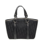 Handbag Vintage Embroidered Trotter Tote Black Embroidered Diorissimo Canvas