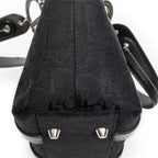 Handbag Vintage Embroidered Trotter Tote Black Embroidered Diorissimo Canvas