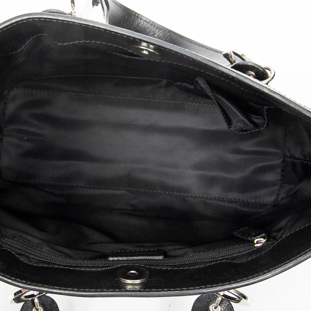 Handbag Vintage Embroidered Trotter Tote Black Embroidered Diorissimo Canvas