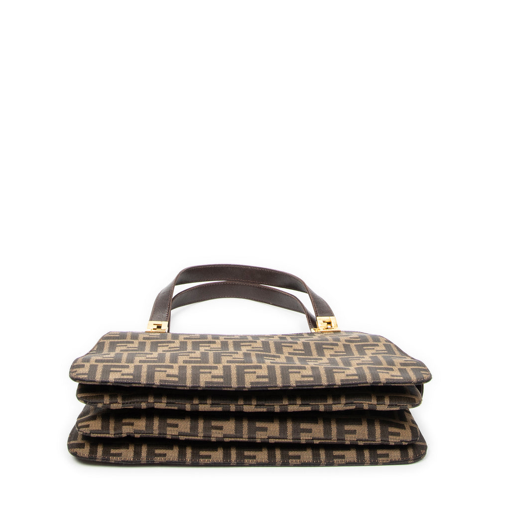 Handbag Vintage FF Zip Tote Tan Zucca Canvas