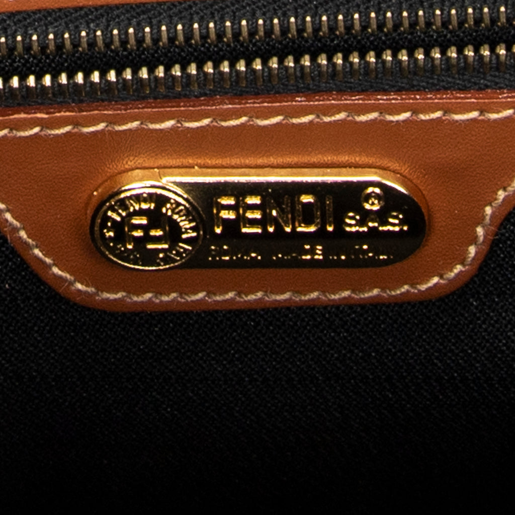 Handbag Small Pequin Frame Boston Tan Pequin Stripe Coated Canvas