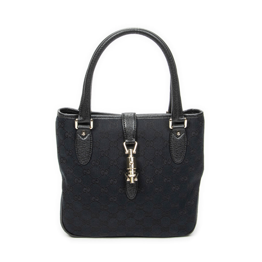 Handbag Small Jackie 1961 Tote Black Monogrammed Canvas