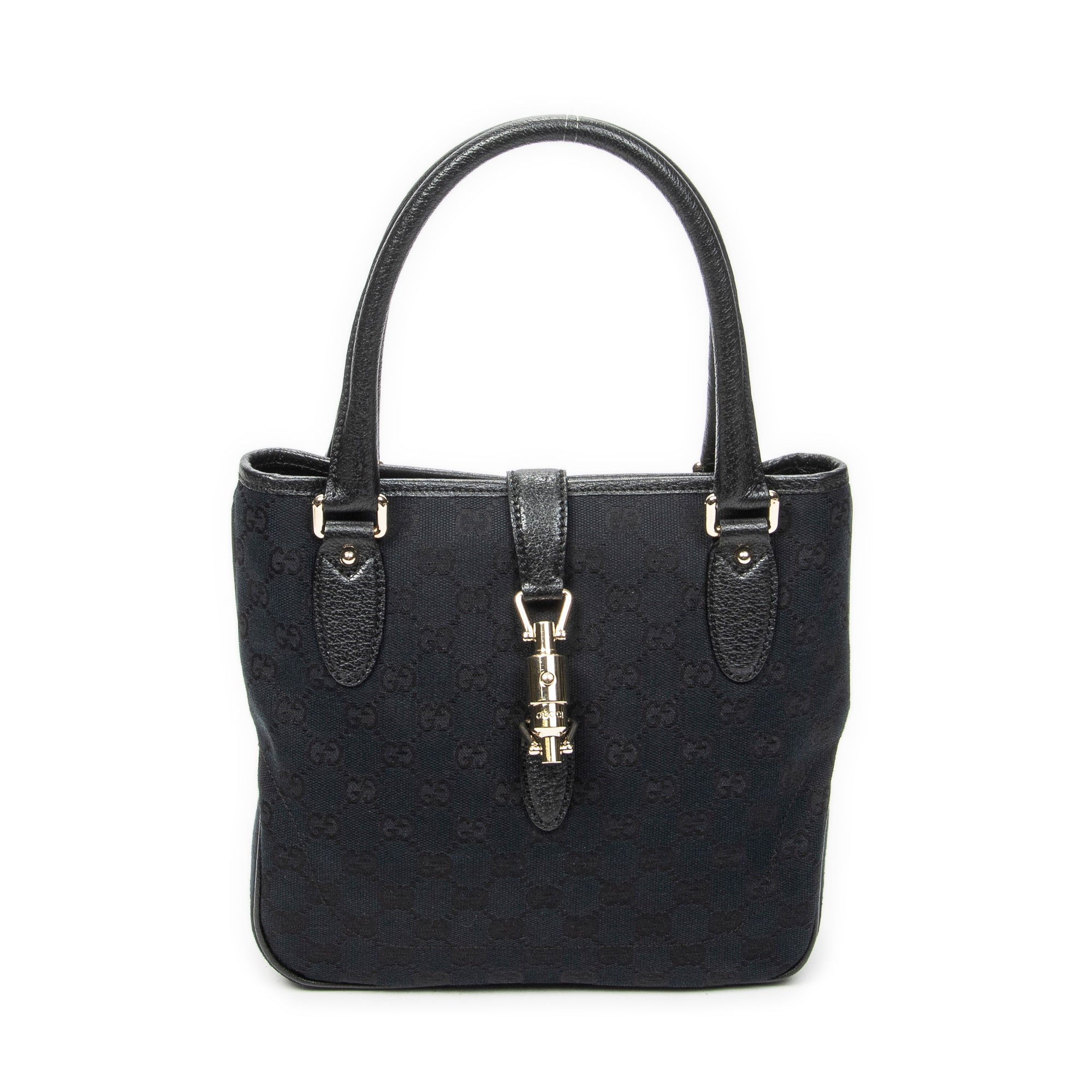 Handbag Small Jackie 1961 Tote Black Monogrammed Canvas