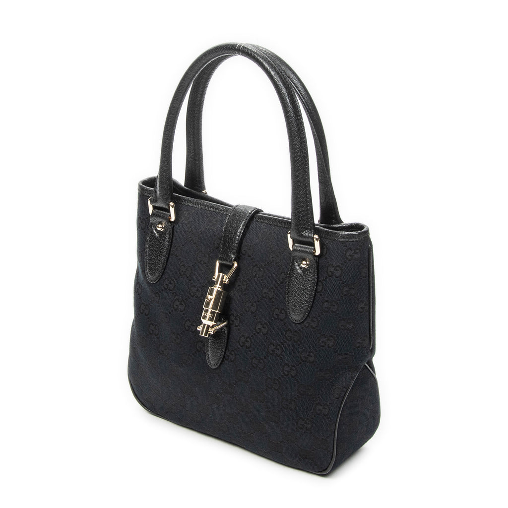 Handbag Small Jackie 1961 Tote Black Monogrammed Canvas