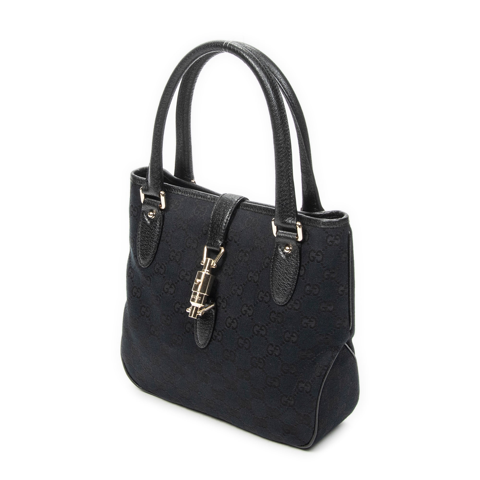 Handbag Small Jackie 1961 Tote Black Monogrammed Canvas