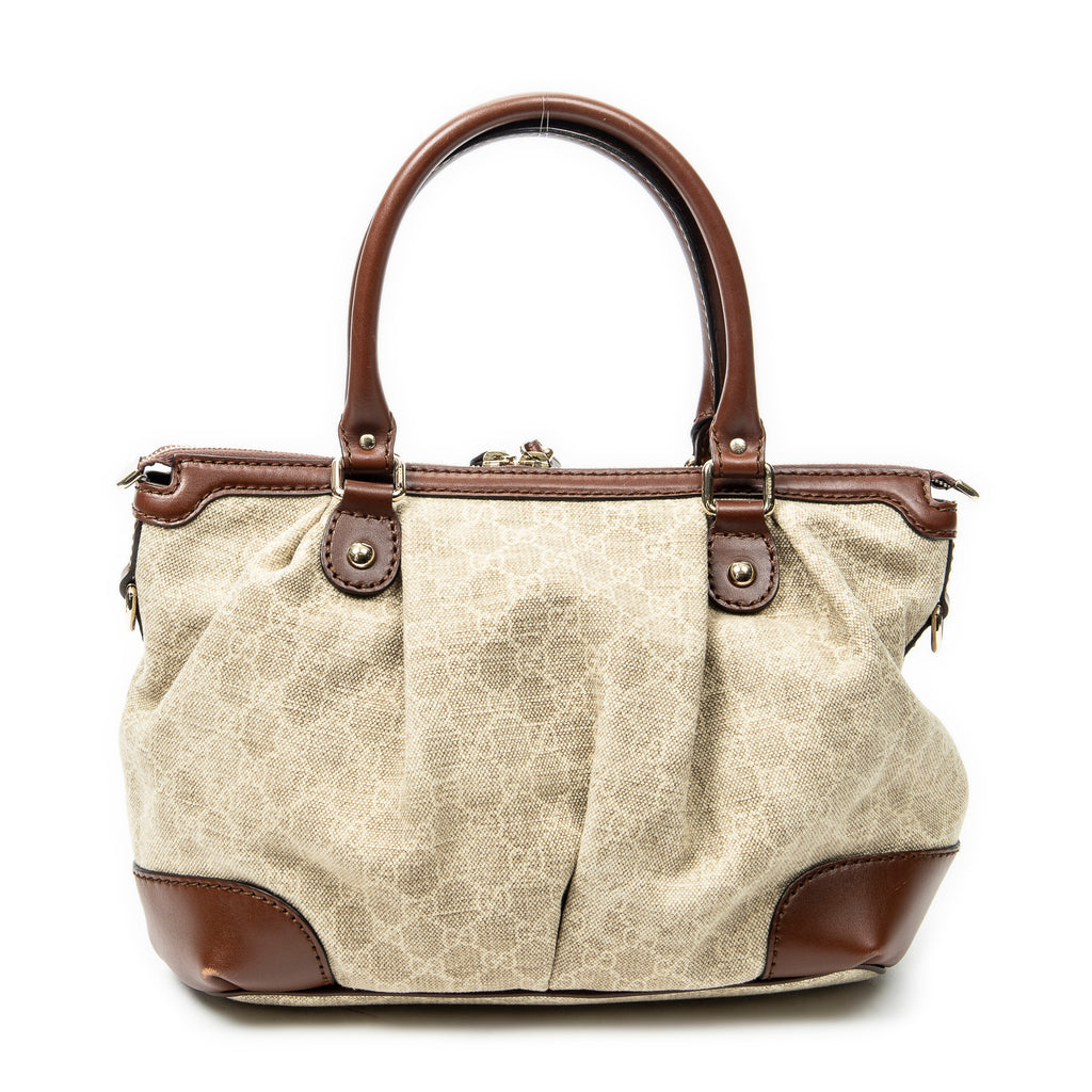 Shoulder Bag Sukey Top Handle Beige Monogrammed Canvas