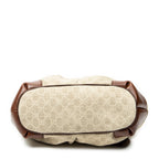 Sac porté épaule Sukey, anse supérieure, toile monogrammée beige