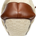 Sac porté épaule Sukey, anse supérieure, toile monogrammée beige