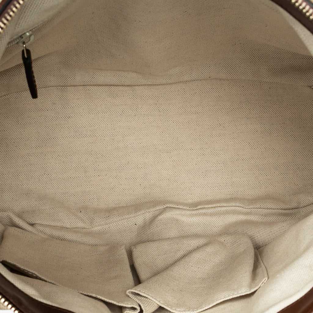 Sac porté épaule Sukey, anse supérieure, toile monogrammée beige