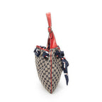 Shoulder Bag Small Positano Hobo Beige Monogrammed Canvas