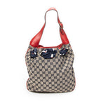 Shoulder Bag Small Positano Hobo Beige Monogrammed Canvas