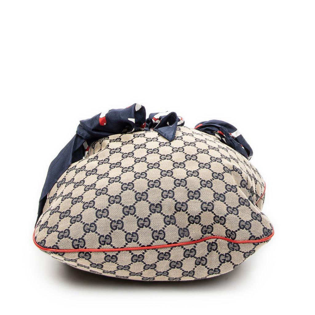 Shoulder Bag Small Positano Hobo Beige Monogrammed Canvas